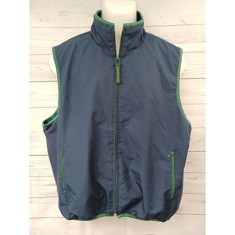 Oscar Jacobson Men’s Golf Vest Blue Vest Full Zip Lined  L
